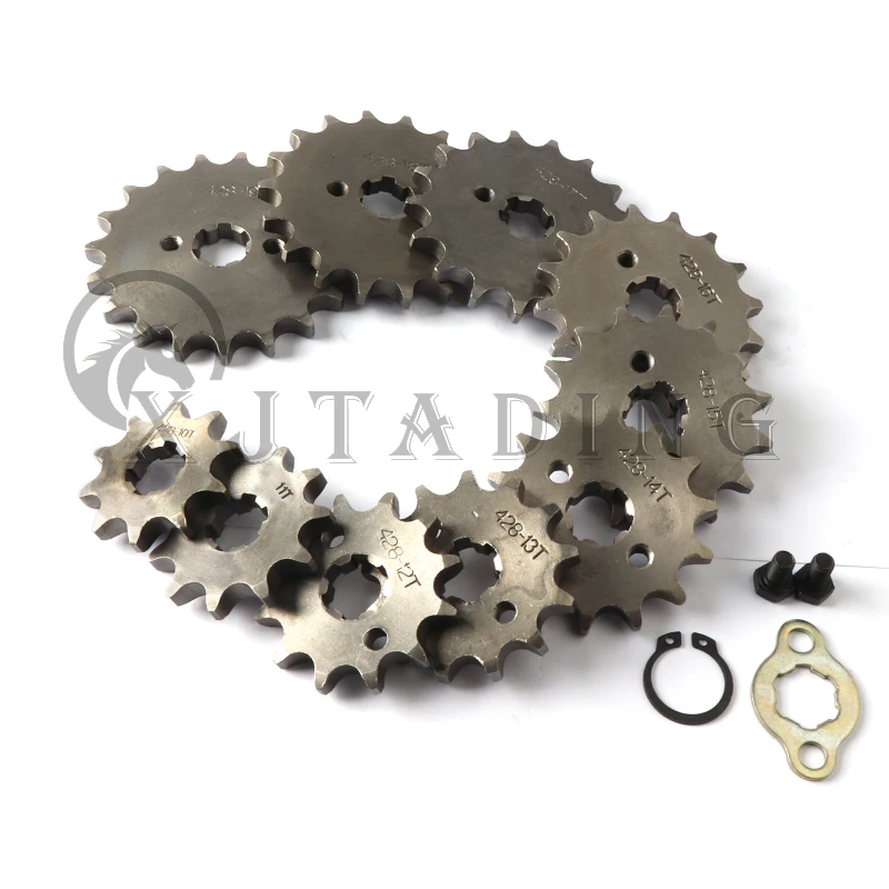 Front Engine 428# 17mm 20mm 10T-19T Sprocket For KAYO BSE SSR SDG Dirt Pit Bike ATV Quad Go Kart Moped Buggy Scooter Motorcycle thumbnail 2