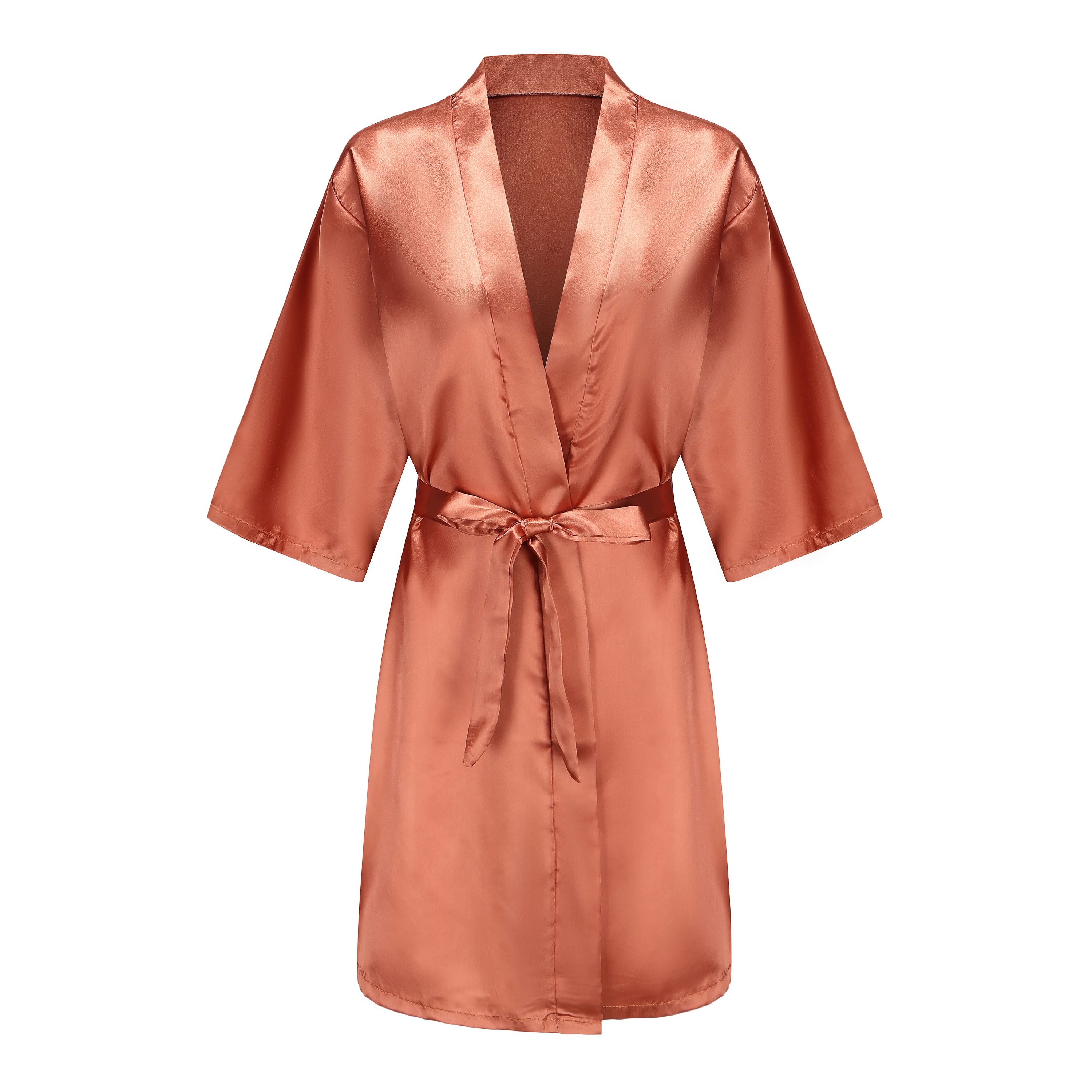 New Bathrobe Bride Satin-Silk Robe Women Bridal Party Sister Team Mother Shower Gift Bridesmaid Wedding Short Robes thumbnail 6
