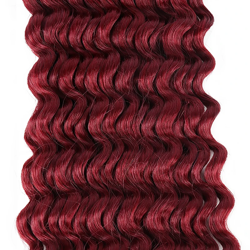 Julianna Bulk Synthetic Hair For Braiding Color 30 Blonde Deep Wave bundles Boho Braids Synthetic Hair Extensions thumbnail 4