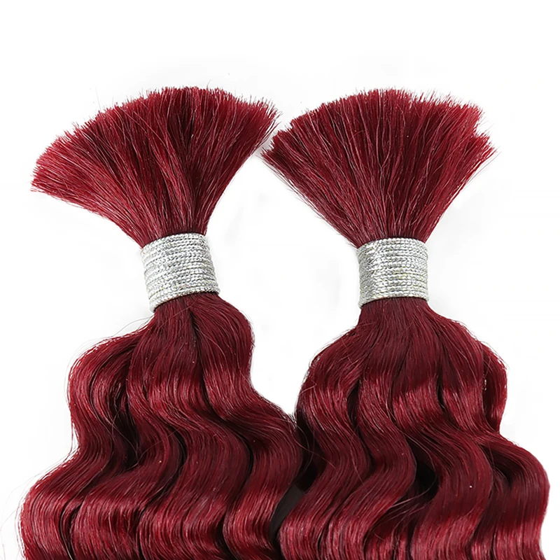 Julianna Bulk Synthetic Hair For Braiding Color 30 Blonde Deep Wave bundles Boho Braids Synthetic Hair Extensions thumbnail 3