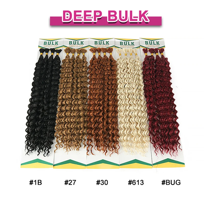 Julianna Bulk Synthetic Hair For Braiding Color 30 Blonde Deep Wave bundles Boho Braids Synthetic Hair Extensions thumbnail 2