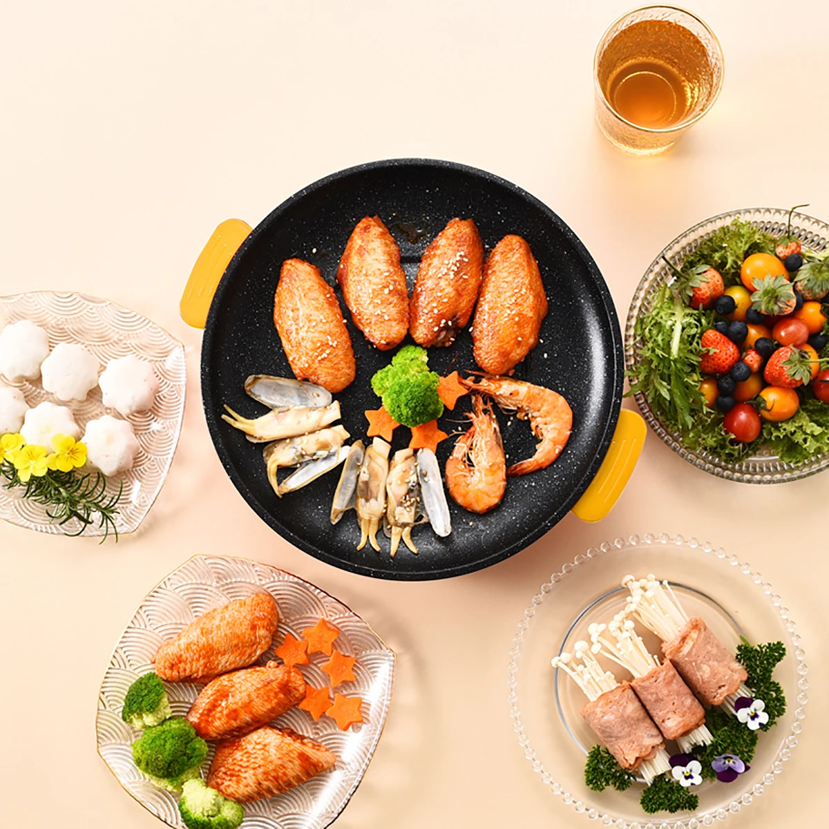 220V Multifunctional Electric Baking Tray Koekenpan Niet-Plakkerige Grill Geroosterde Pan Fornuis Barbecue Keuken Tool thumbnail 2
