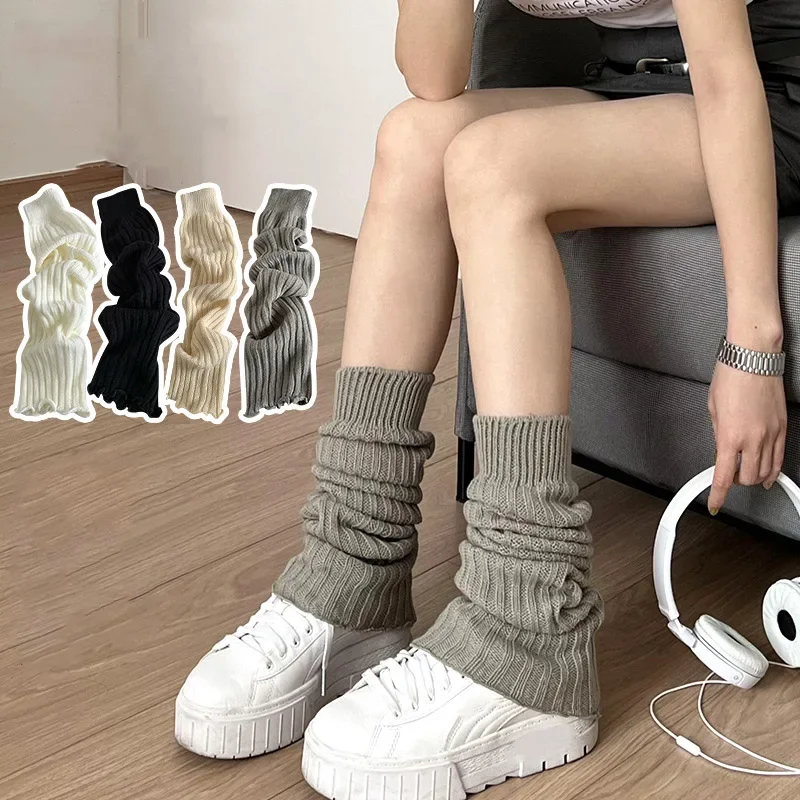 57cm Sweet Japanese Lolita Leg Warmers Women Ankle Warmer for Girls Gothic Long Socks Y2K Thin Knitted Cosplay Heap Heap Socks thumbnail 2