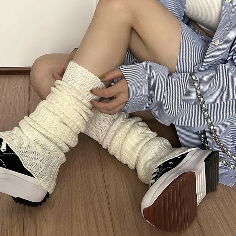 57cm Sweet Japanese Lolita Leg Warmers Women Ankle Warmer for Girls Gothic Long Socks Y2K Thin Knitted Cosplay Heap Heap Socks thumbnail 3