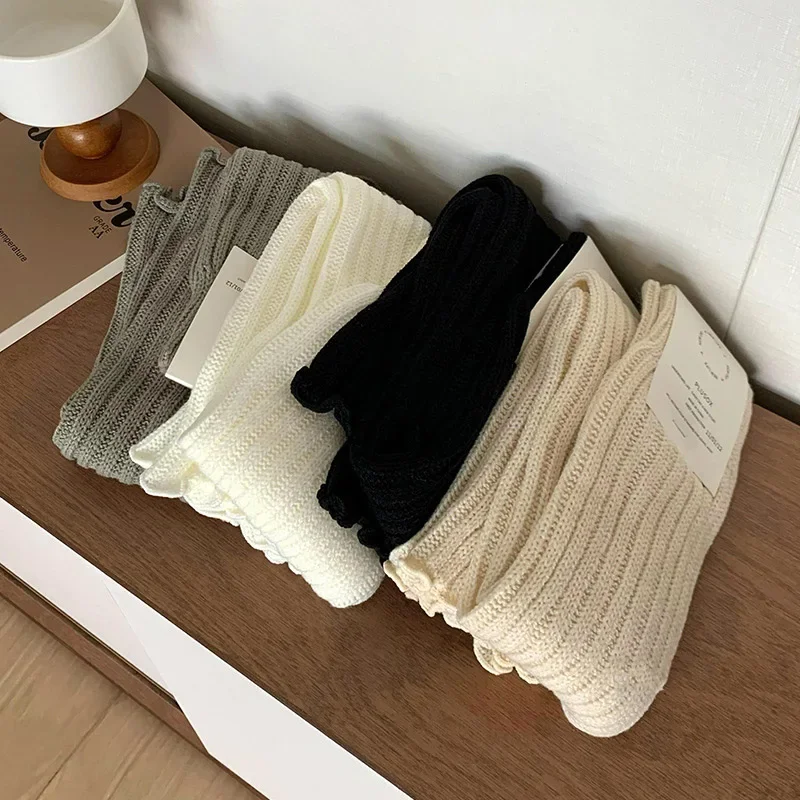 57cm Sweet Japanese Lolita Leg Warmers Women Ankle Warmer for Girls Gothic Long Socks Y2K Thin Knitted Cosplay Heap Heap Socks thumbnail 5