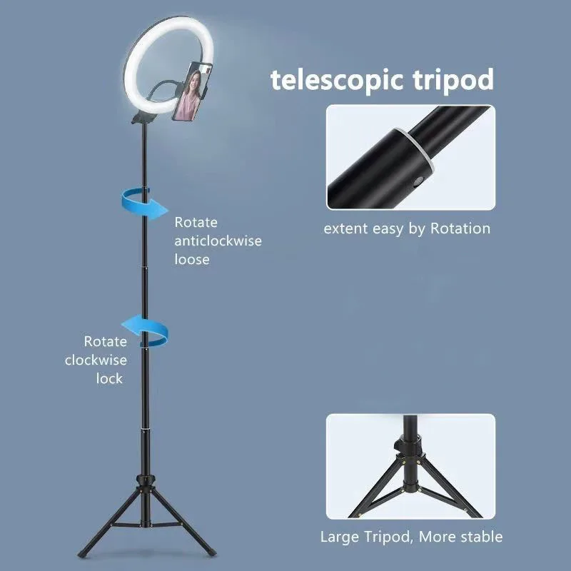 26 33CM Video Lights Dimmable Light Selfie LED Ring Light USB Ring Lighting Lamp With Tripod Stand To Make Youtube Ringlight thumbnail 2