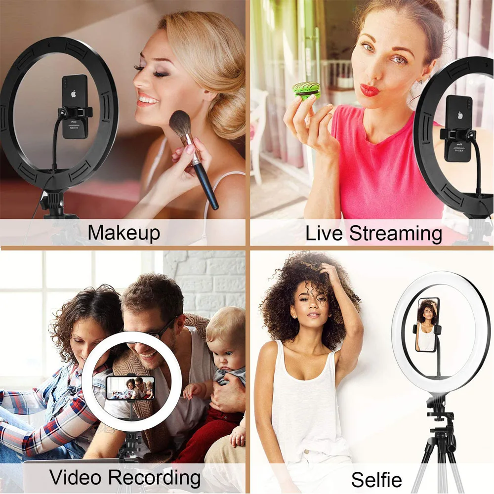 26 33CM Video Lights Dimmable Light Selfie LED Ring Light USB Ring Lighting Lamp With Tripod Stand To Make Youtube Ringlight thumbnail 4