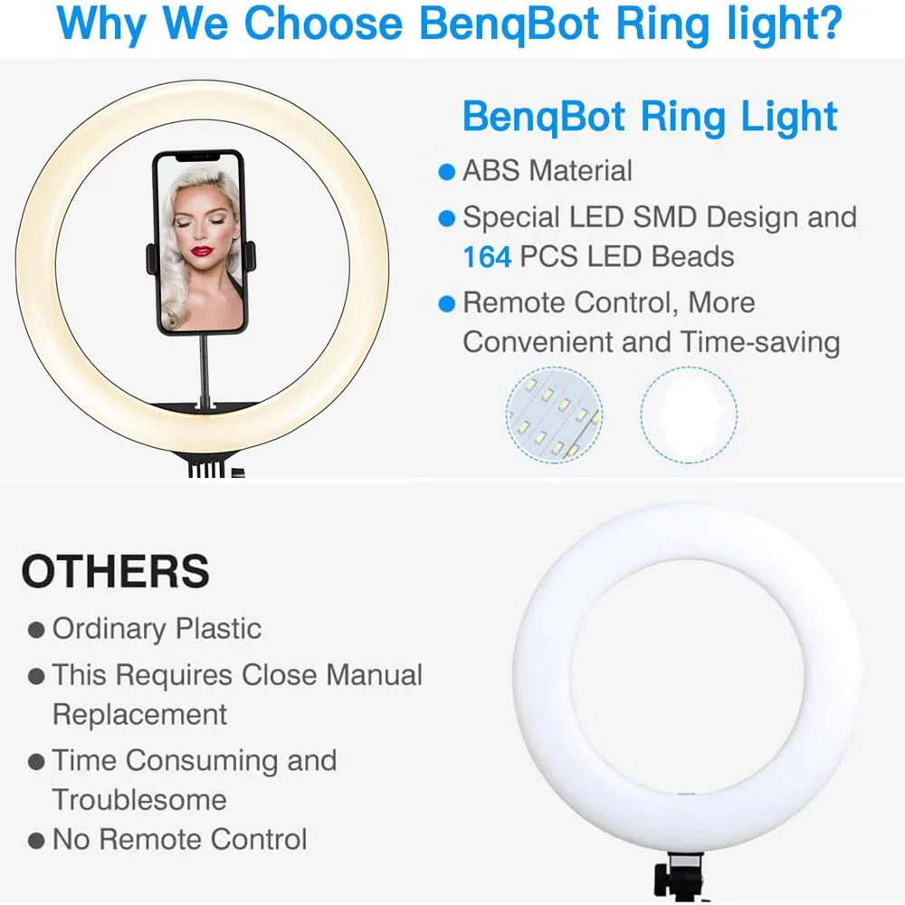 26 33CM Video Lights Dimmable Light Selfie LED Ring Light USB Ring Lighting Lamp With Tripod Stand To Make Youtube Ringlight thumbnail 3