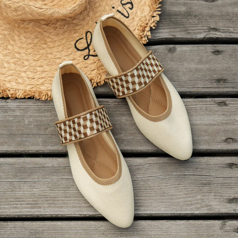 New Women's Ballet Flats Casual Shoes Low Heel Barefoot Elegant Woman Sneakers Socofy Comfortable Pointed Toe Loafers Female thumbnail 2