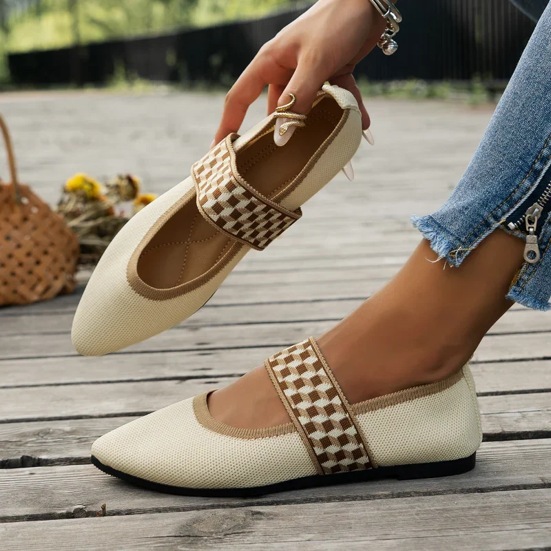 New Women's Ballet Flats Casual Shoes Low Heel Barefoot Elegant Woman Sneakers Socofy Comfortable Pointed Toe Loafers Female thumbnail 3