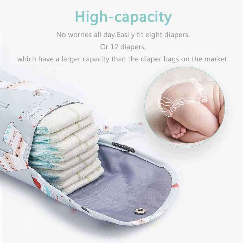 Baby Diaper Bag Newborn Diaper Storage Bag Organizer Waterproof Portable Travel Outdoor Storage Nappy Carry Pack Stroller Pocket thumbnail 4