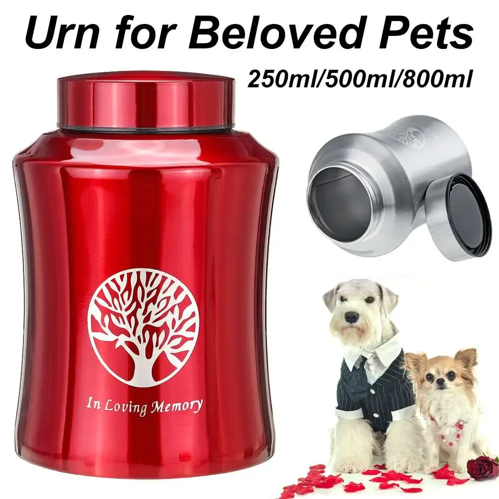 250/500/800ml Pet Memorial Urn Cremation Mini Urns for Pet/ Human Ashes Casket Funeral Stainless Steel Cremation Storage Jar thumbnail 3