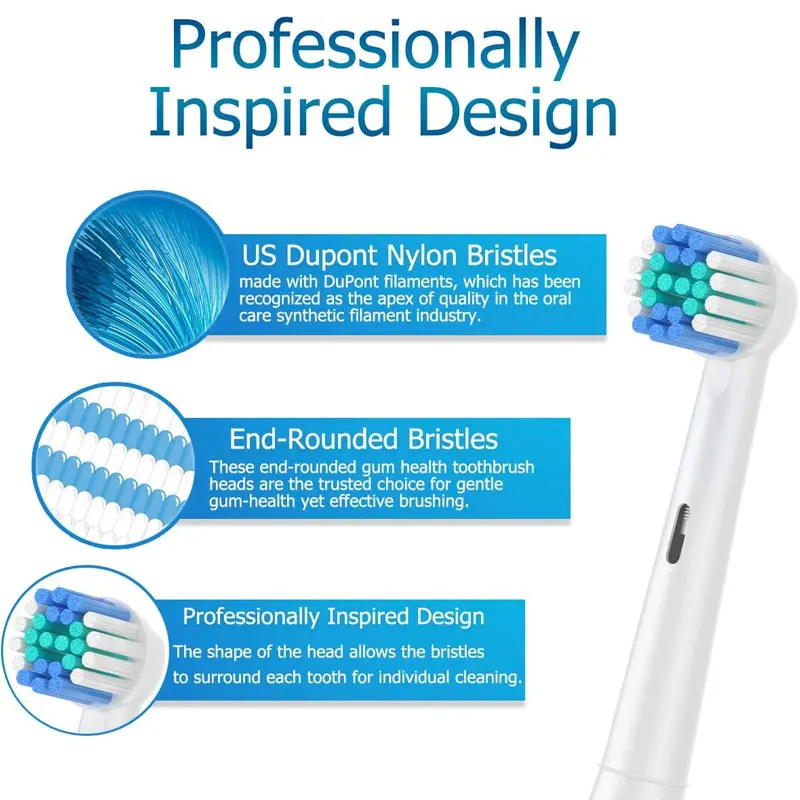 Replacement Toothbrush Heads Compatible with Oral B Professional Electric Brush Heads 1000 1500 3000 6000 7000 7500 8000 thumbnail 2