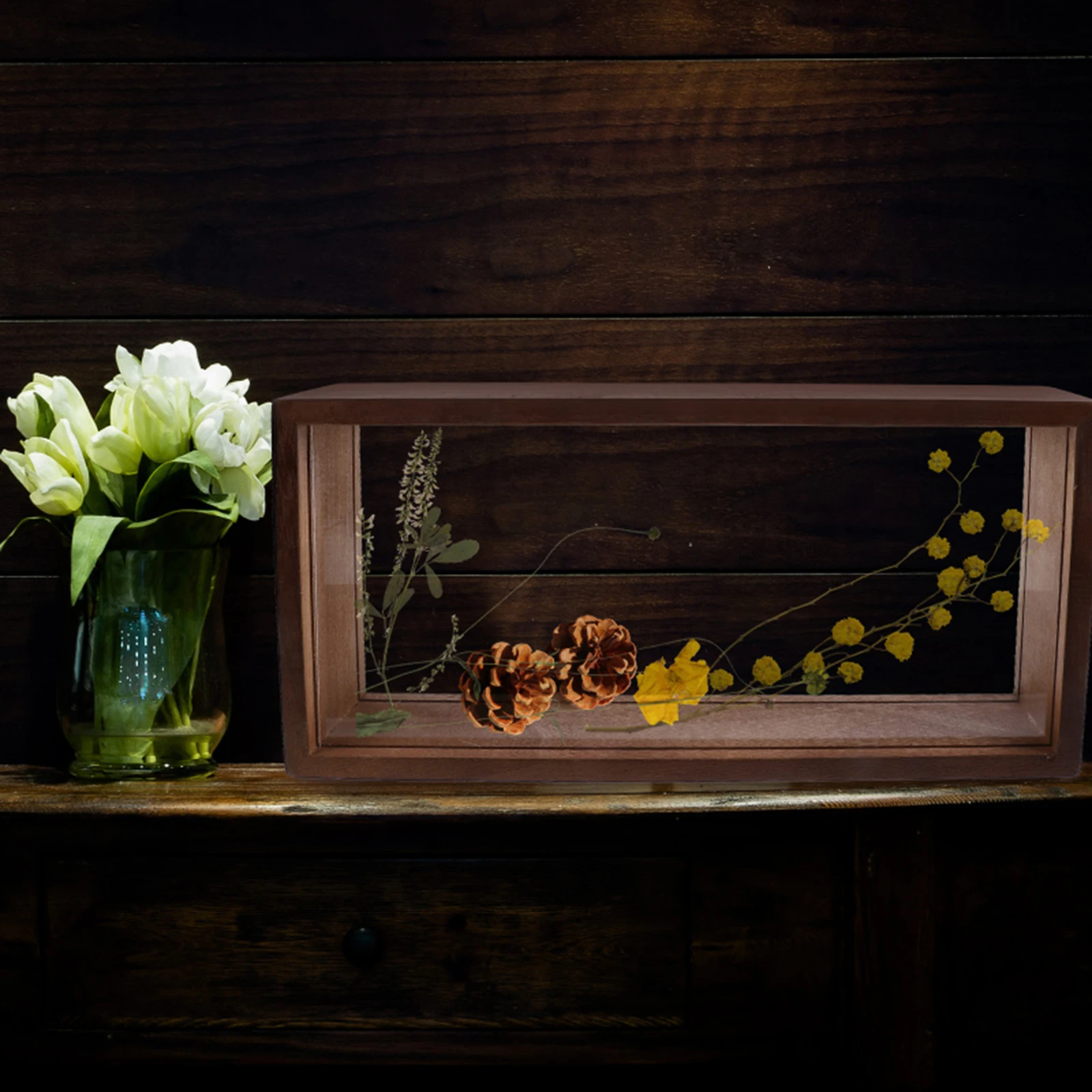 Shadow Box Frame Picture Frame for Dried Flowers Wooden Deep Dried Flower Display Frame for Memorabilia Award Photos Bouquet thumbnail 3