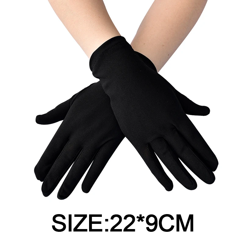 New Retro Women Men Etiquette Short Gloves Stretch Sun Protection Full Finger Mittens Sexy Driving Gloves Festival Jewelry thumbnail 6