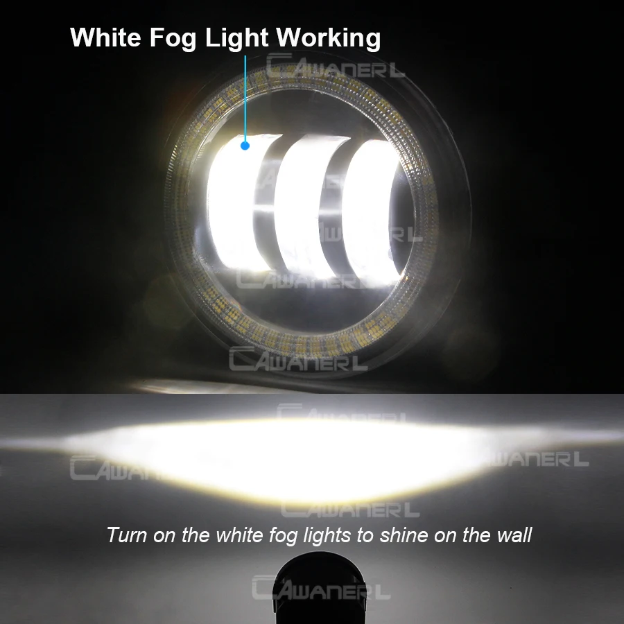 2 X Car LED Fog Light Angel Eye Daytime Running Lamp DRL 30W H11 For Peugeot Traveller Expert 2016 2017 2018 2019 2020 2021 2022 thumbnail 5