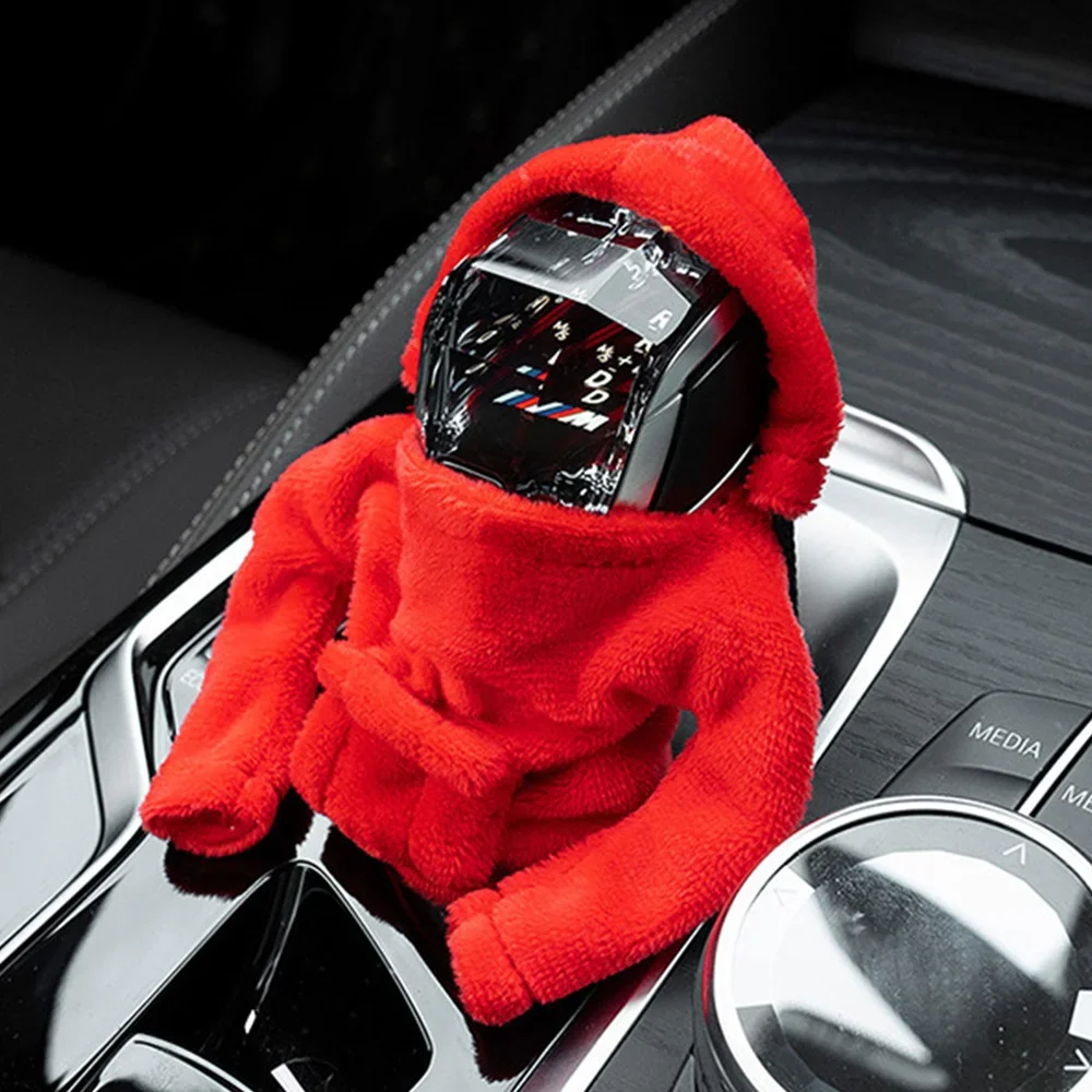Fashion Hoodie Car Shift Knob Cover Manual Handle Gear Lever Decoration Hoodie Cover Automatic Car Interior Accessories thumbnail 2