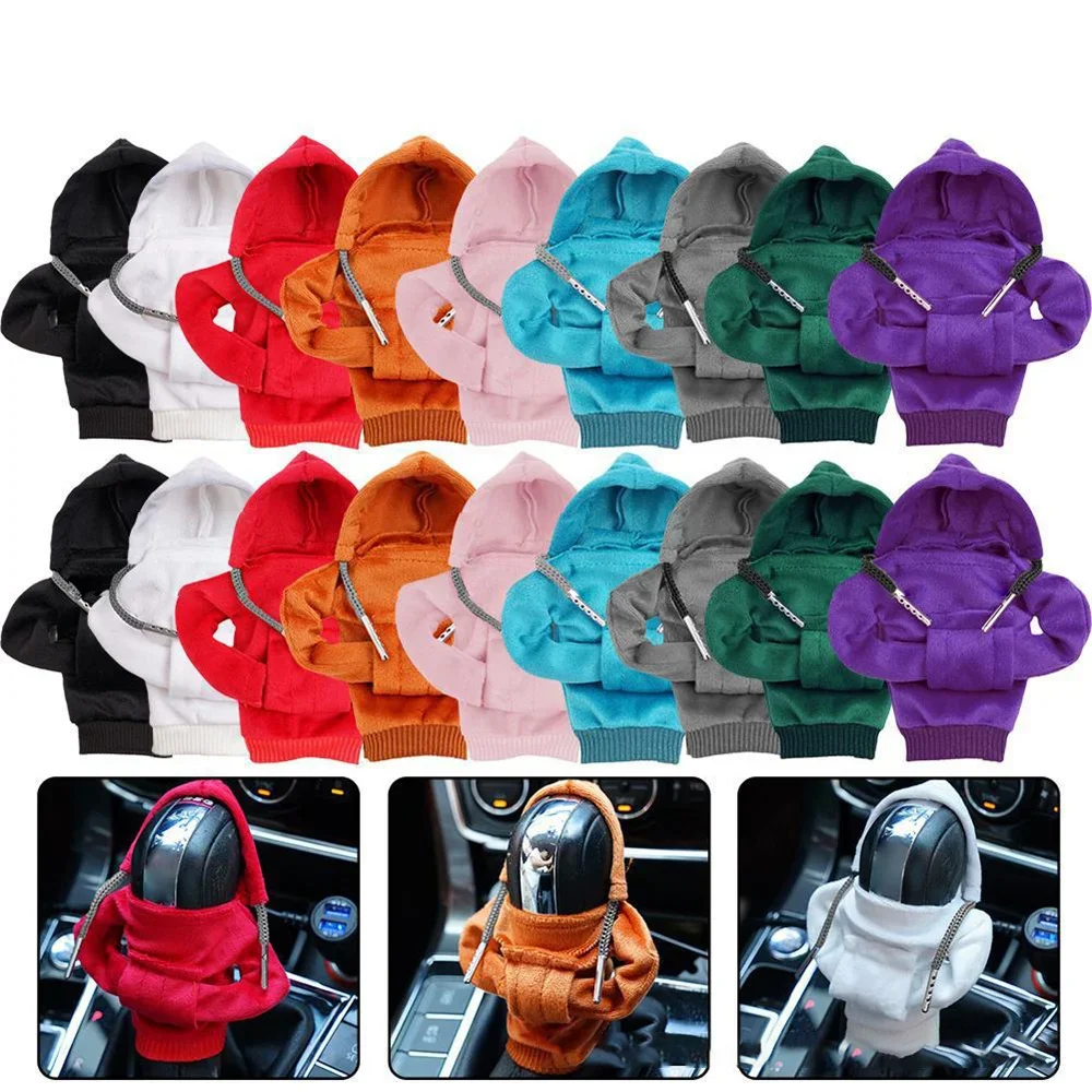 Fashion Hoodie Car Shift Knob Cover Manual Handle Gear Lever Decoration Hoodie Cover Automatic Car Interior Accessories thumbnail 6