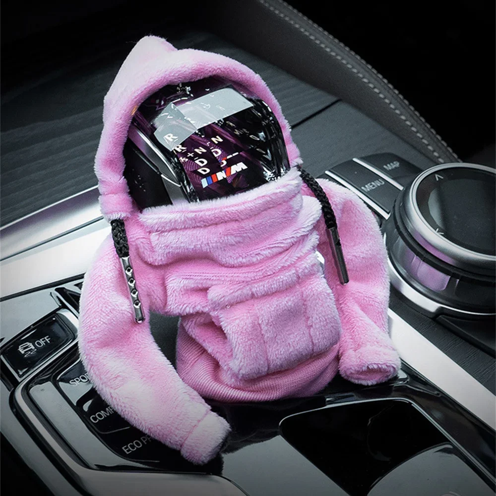 Fashion Hoodie Car Shift Knob Cover Manual Handle Gear Lever Decoration Hoodie Cover Automatic Car Interior Accessories thumbnail 3