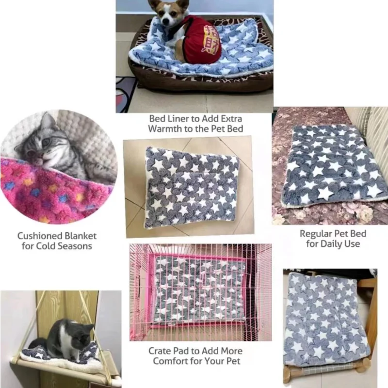 Flannel Pet Mat Dog Bed Cat Bed Thicken Sleeping Mat Dog Blanket Mat For Puppy Kitten Pet Dog Bed for Small Large Dogs Pet Rug thumbnail 4