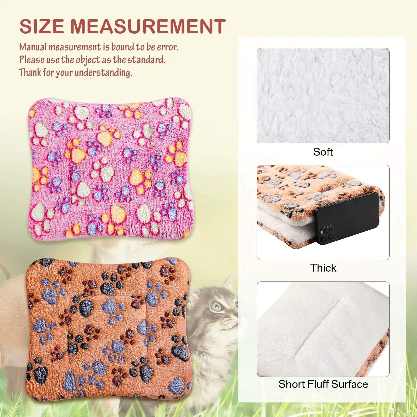 Flannel Pet Mat Dog Bed Cat Bed Thicken Sleeping Mat Dog Blanket Mat For Puppy Kitten Pet Dog Bed for Small Large Dogs Pet Rug thumbnail 3