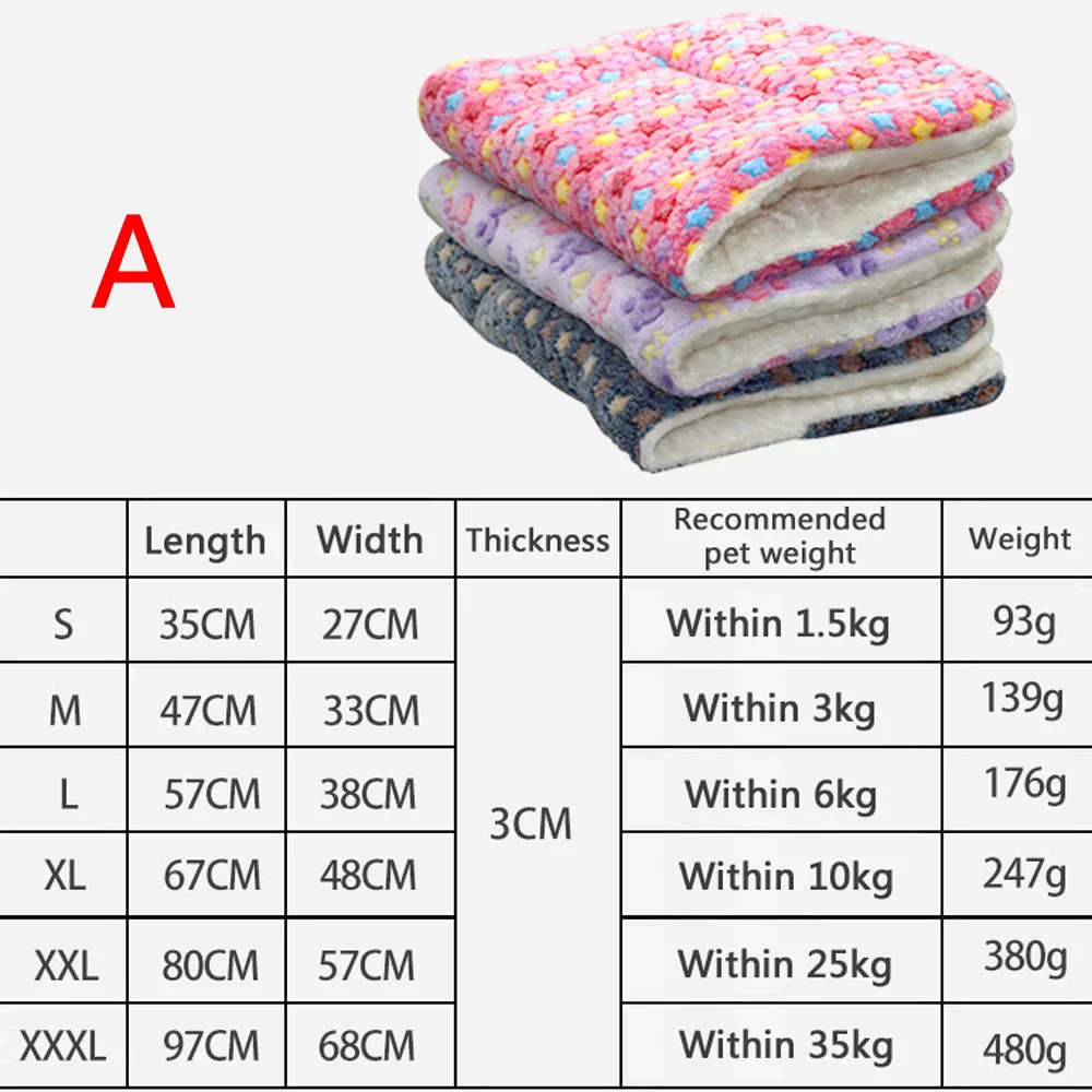 Flannel Pet Mat Dog Bed Cat Bed Thicken Sleeping Mat Dog Blanket Mat For Puppy Kitten Pet Dog Bed for Small Large Dogs Pet Rug thumbnail 5