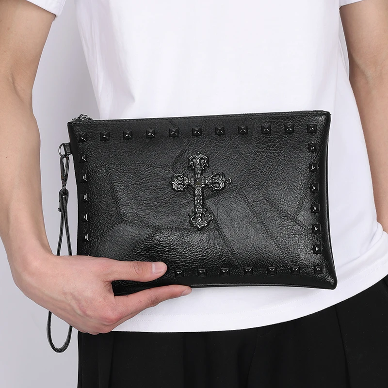Fashion Soft PU Leather Men Day Clutch High Quality Durable Business Men Clutch Bag Casual Patchwork Design Male Money Handbag thumbnail 3