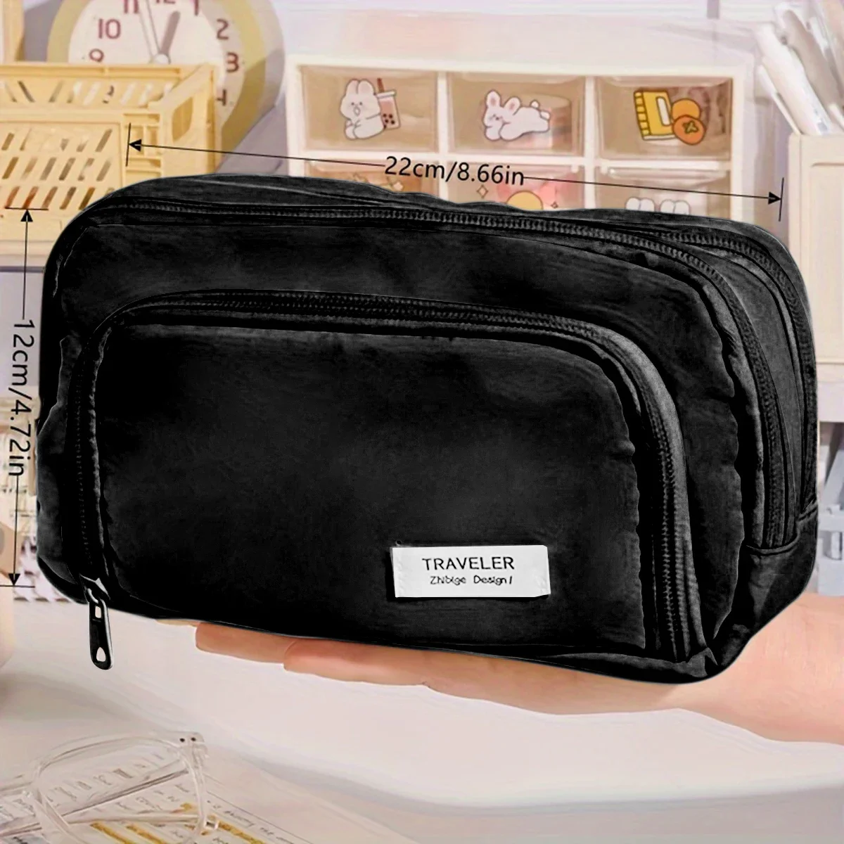 Cute Multi Layer Pencil Case Pouch, Large Capacity Pen Case Bag,Durable Stationery Storage Bag For Students, School&Office thumbnail 3