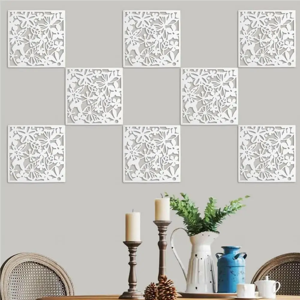 12PCS Hanging Room Divider 40x40CM Plastic Hollow Screen Curtain Panel Waterproof Partitions For Household Hotel DIY Decoraction thumbnail 3