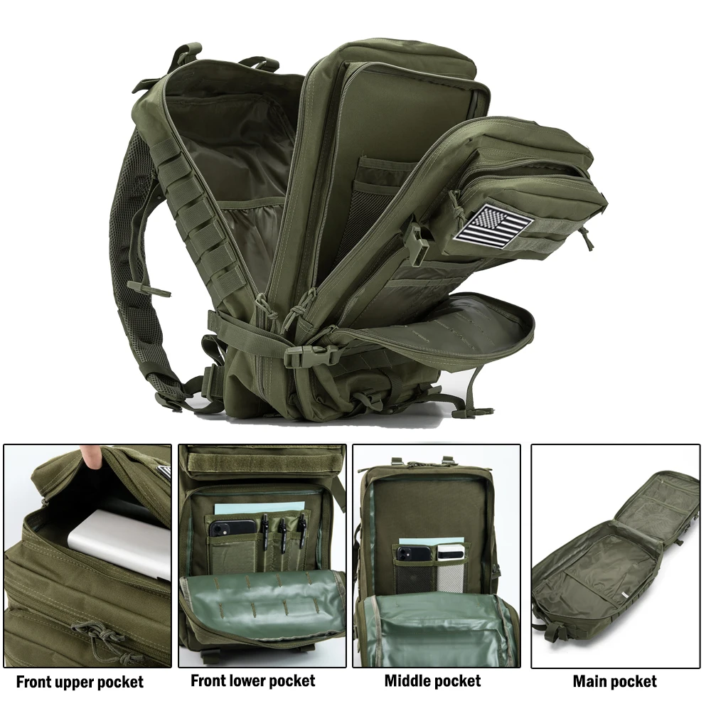 30/50L Tactical Backpacks For Man Hking Outdoor Survival  Bags 3P Assault Pack EDC Molle Pack For Trekking Hunting Bag thumbnail 5