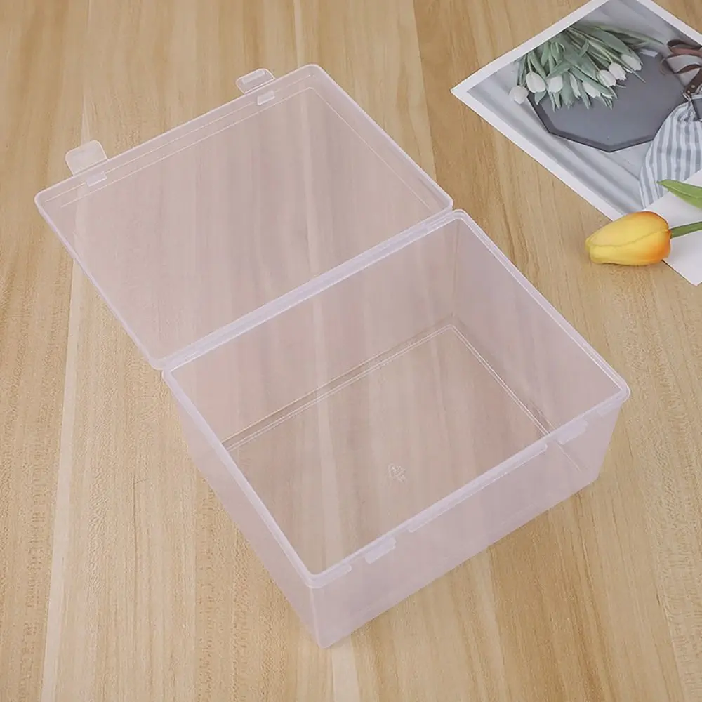 1Pcs Thickened Storage Box Rectangle Portable Plastic Case Transparent Small Medium Large Flip Box thumbnail 2