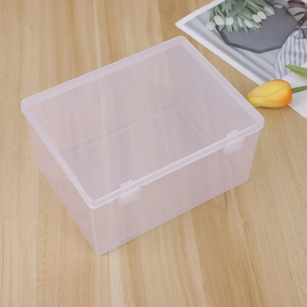 1Pcs Thickened Storage Box Rectangle Portable Plastic Case Transparent Small Medium Large Flip Box thumbnail 3