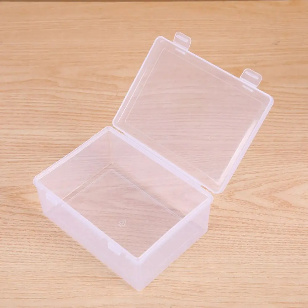 1Pcs Thickened Storage Box Rectangle Portable Plastic Case Transparent Small Medium Large Flip Box thumbnail 4