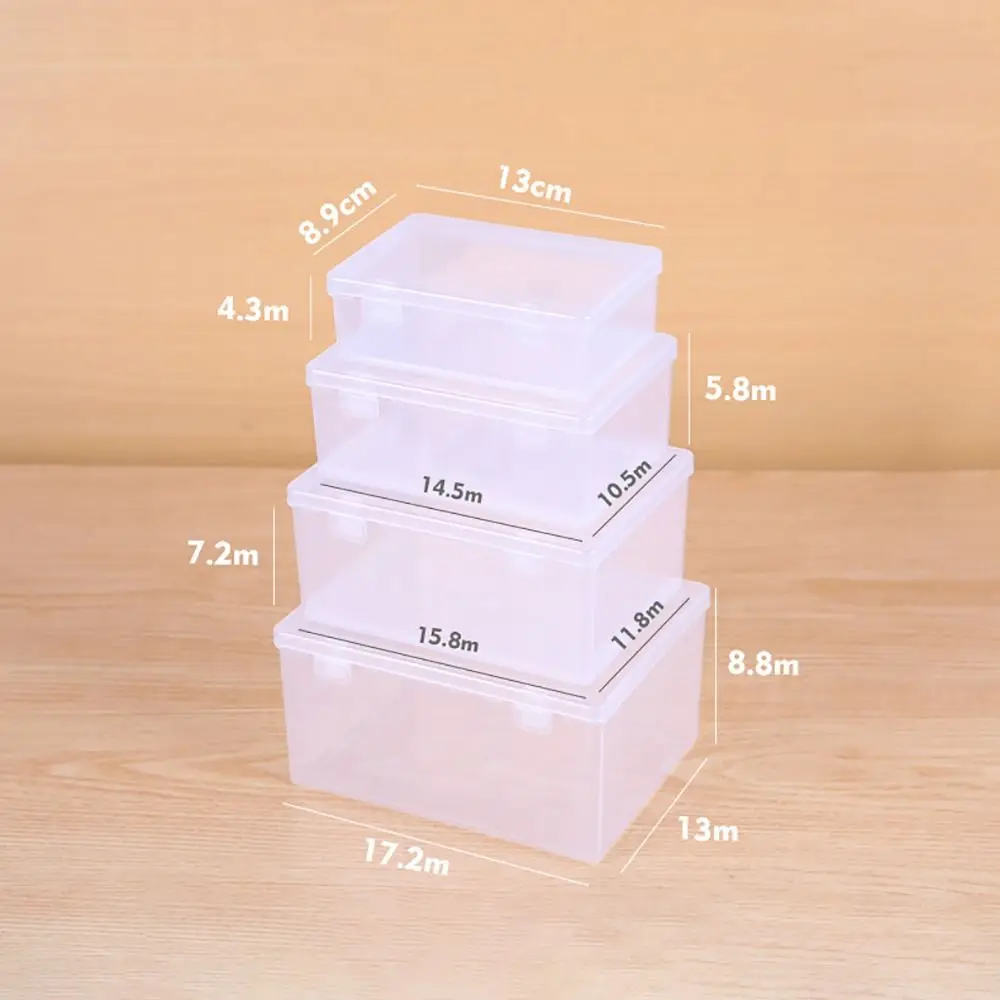 1Pcs Thickened Storage Box Rectangle Portable Plastic Case Transparent Small Medium Large Flip Box thumbnail 6
