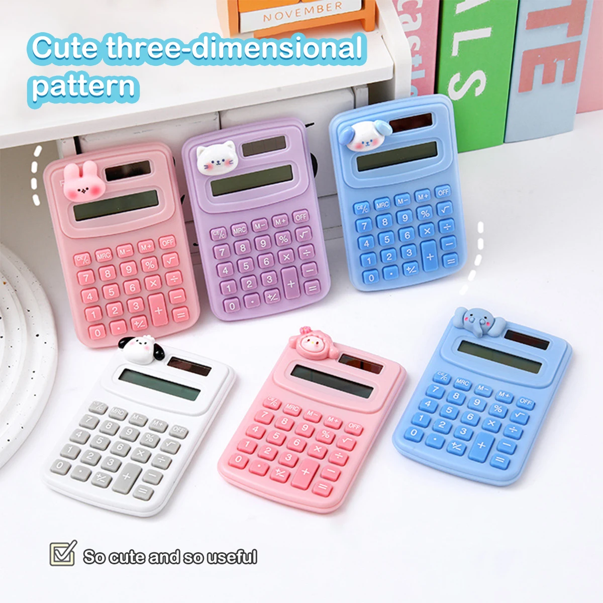 Portable Mini Cute Calculator Cartoon Digit Calculator Students Office School Supplies Stationery thumbnail 2