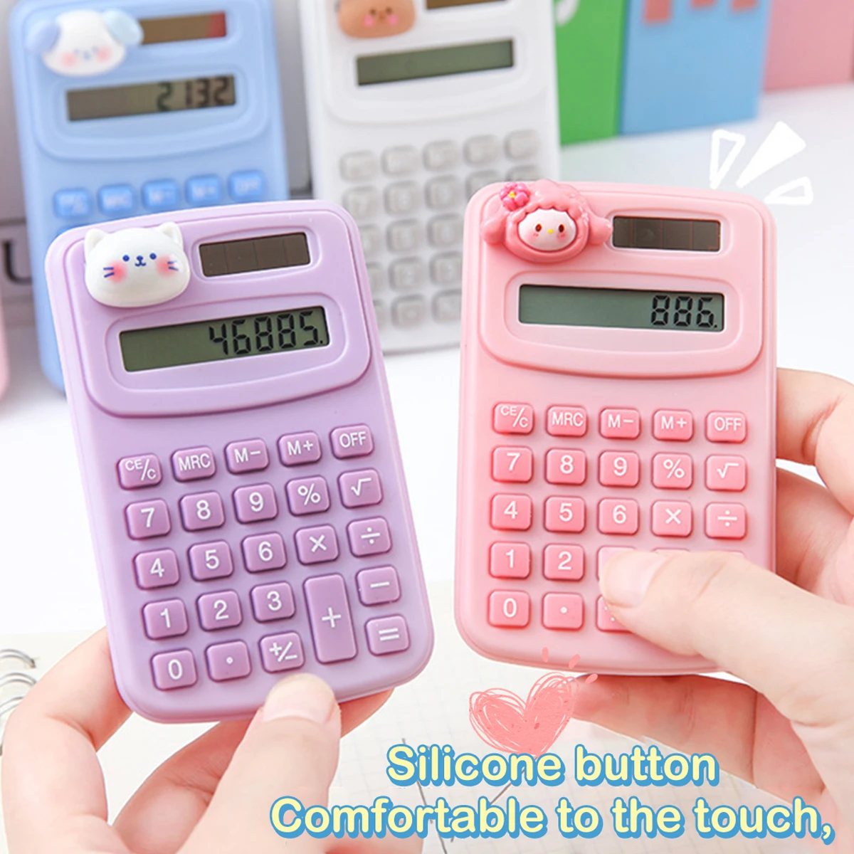 Portable Mini Cute Calculator Cartoon Digit Calculator Students Office School Supplies Stationery thumbnail 3