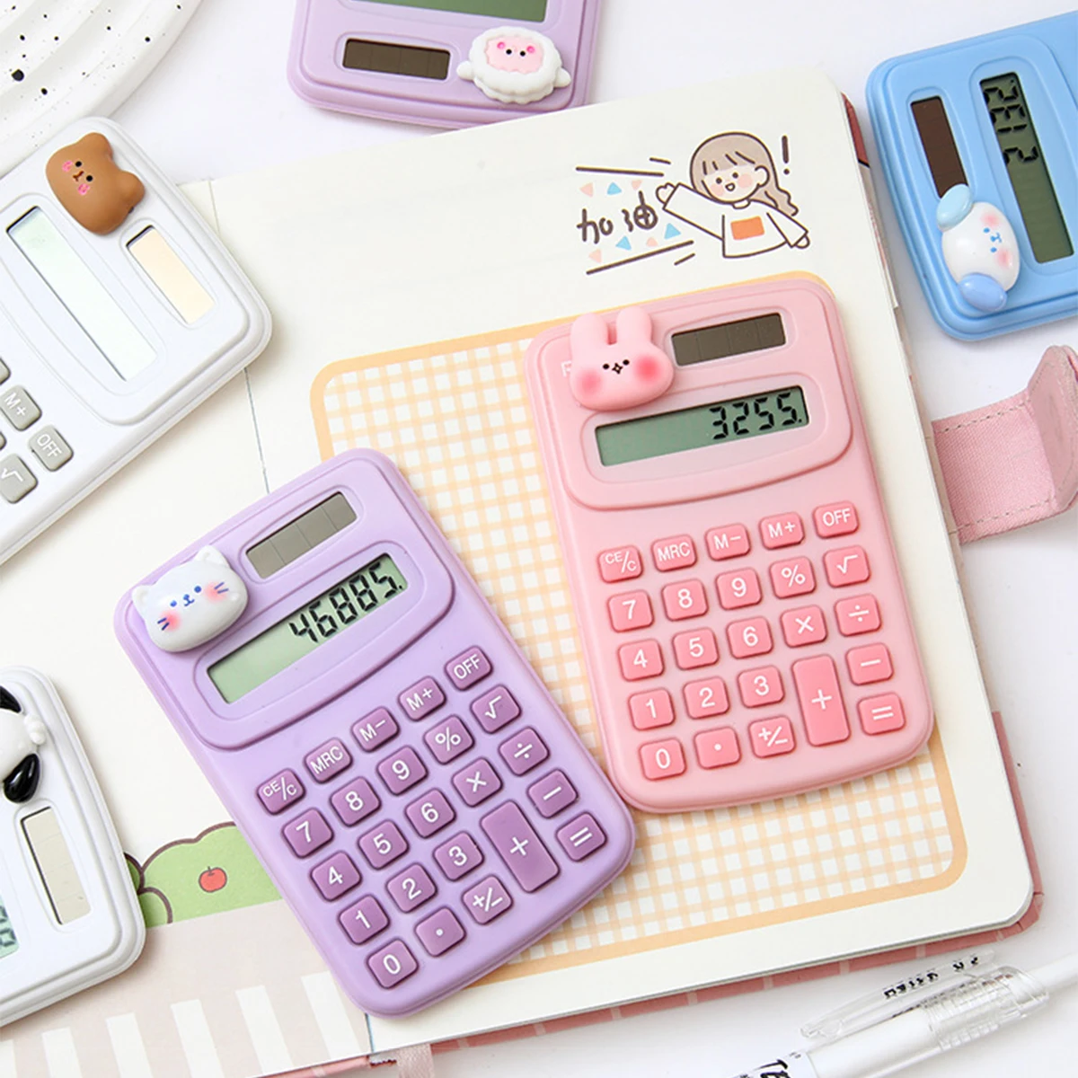 Portable Mini Cute Calculator Cartoon Digit Calculator Students Office School Supplies Stationery thumbnail 5