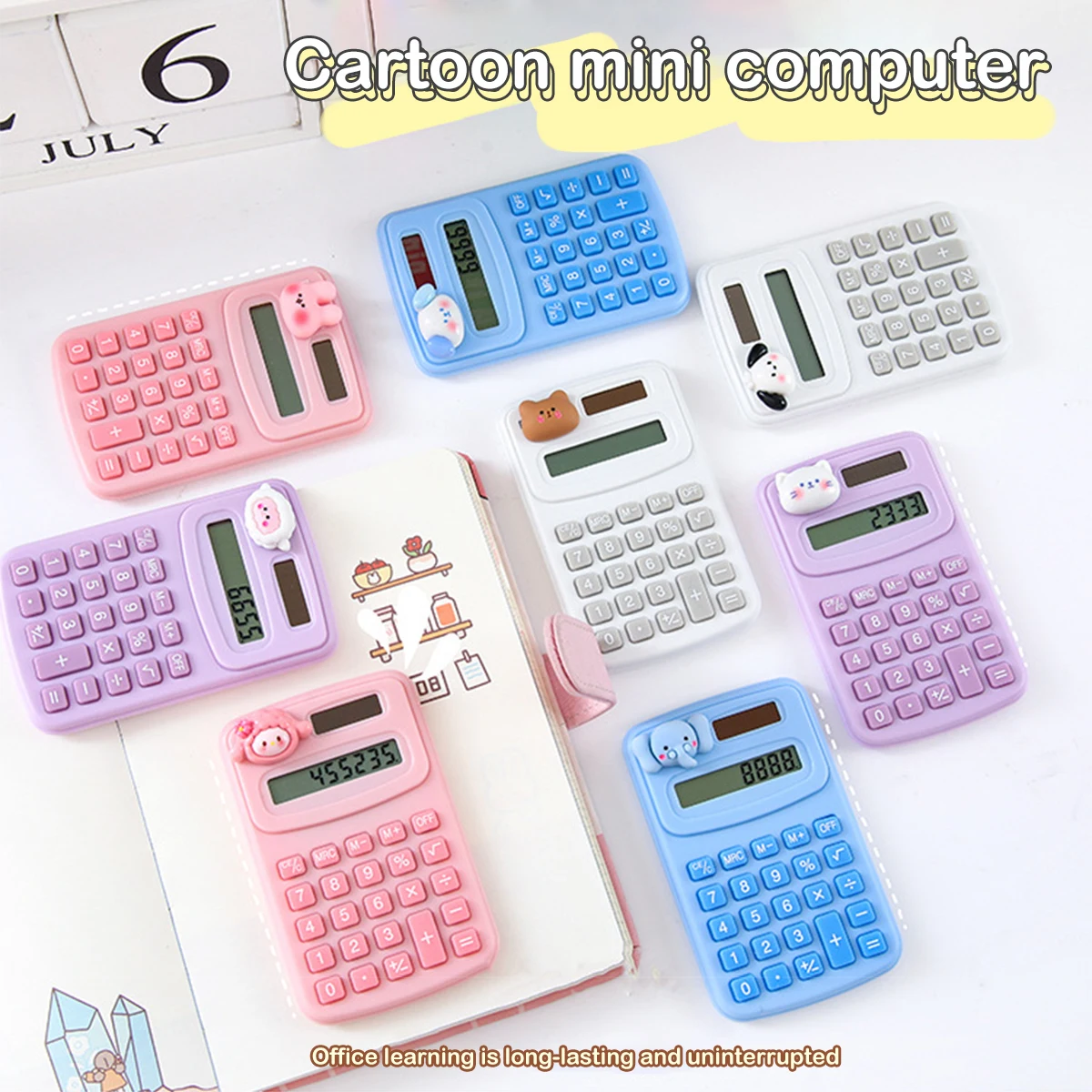 Portable Mini Cute Calculator Cartoon Digit Calculator Students Office School Supplies Stationery thumbnail 6