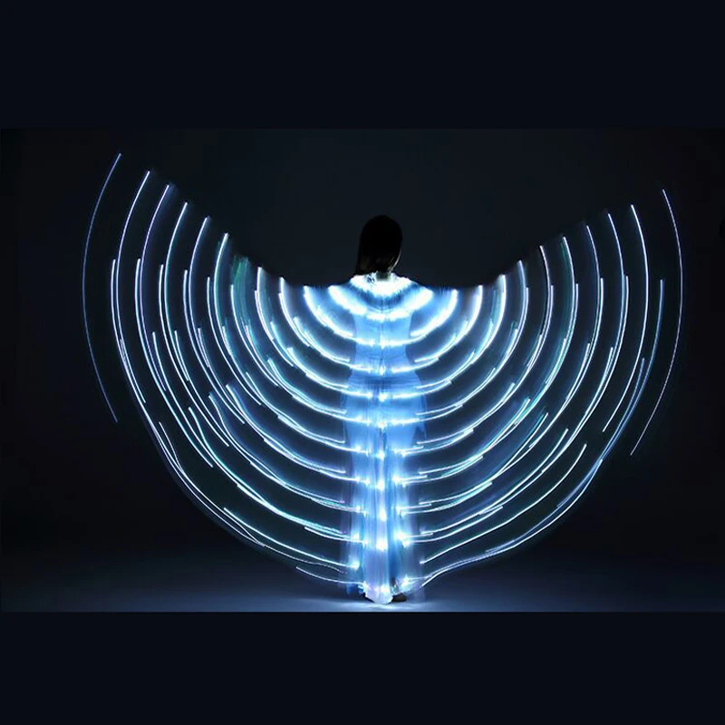 Glowing Light Up Costume Dancing Cloak Belly Dance LED Butterfly Wing Glow Fans For Performance Carnival Party thumbnail 5