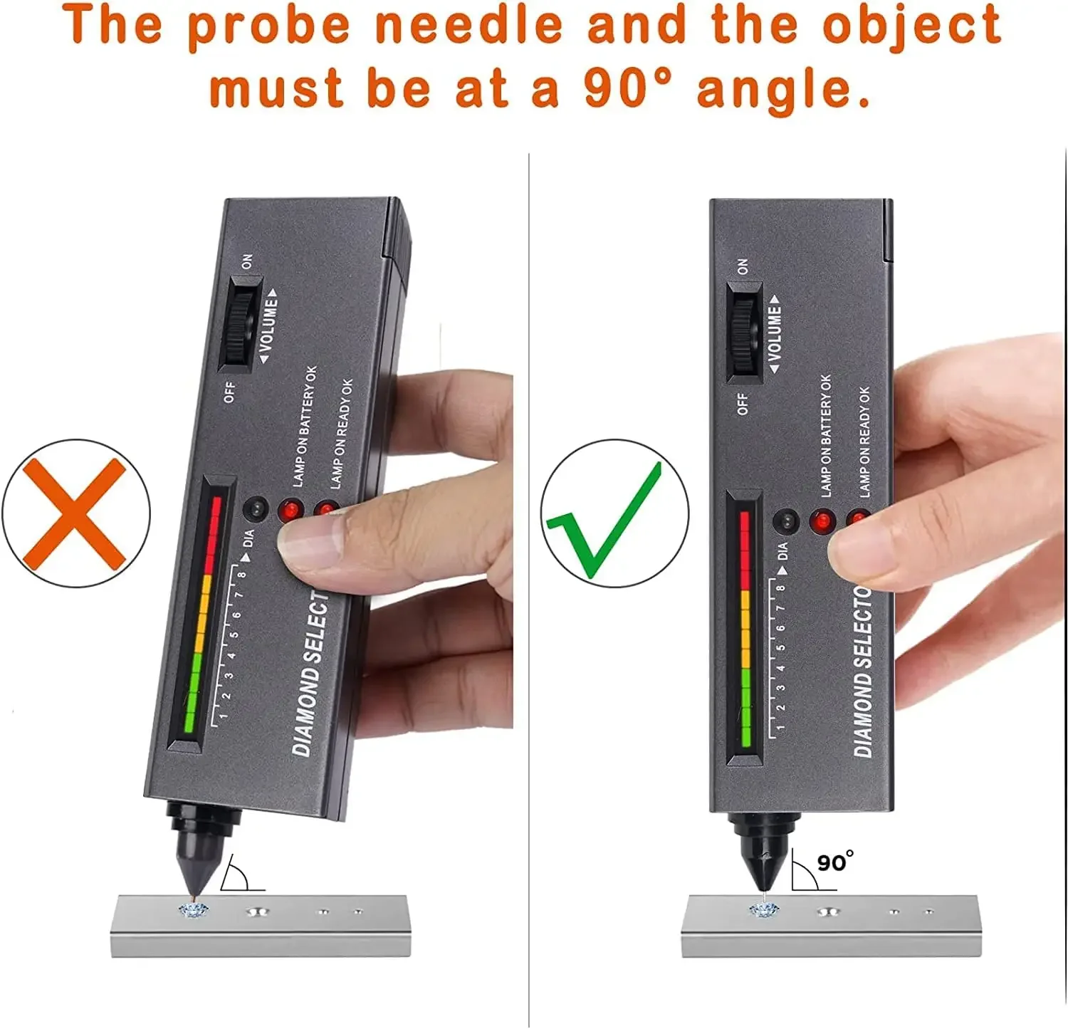 PHYHOO High Accuracy Professional Jeweler Diamond Tester Pen Jewelry Diamond  Selector For Novice and Expert thumbnail 2