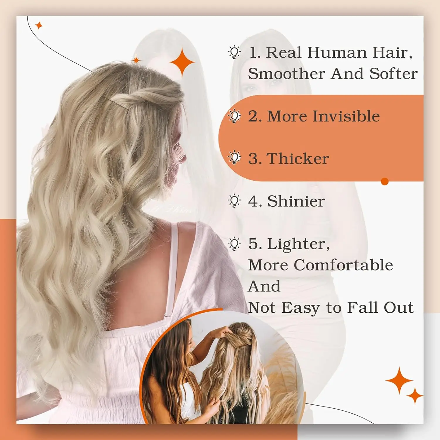 Full Shine Tape In Human Hair Extensions Balayage Blonde Color Omber 100% Human Hair Skin Weft Glue On Seamless  Remy  Hair thumbnail 5
