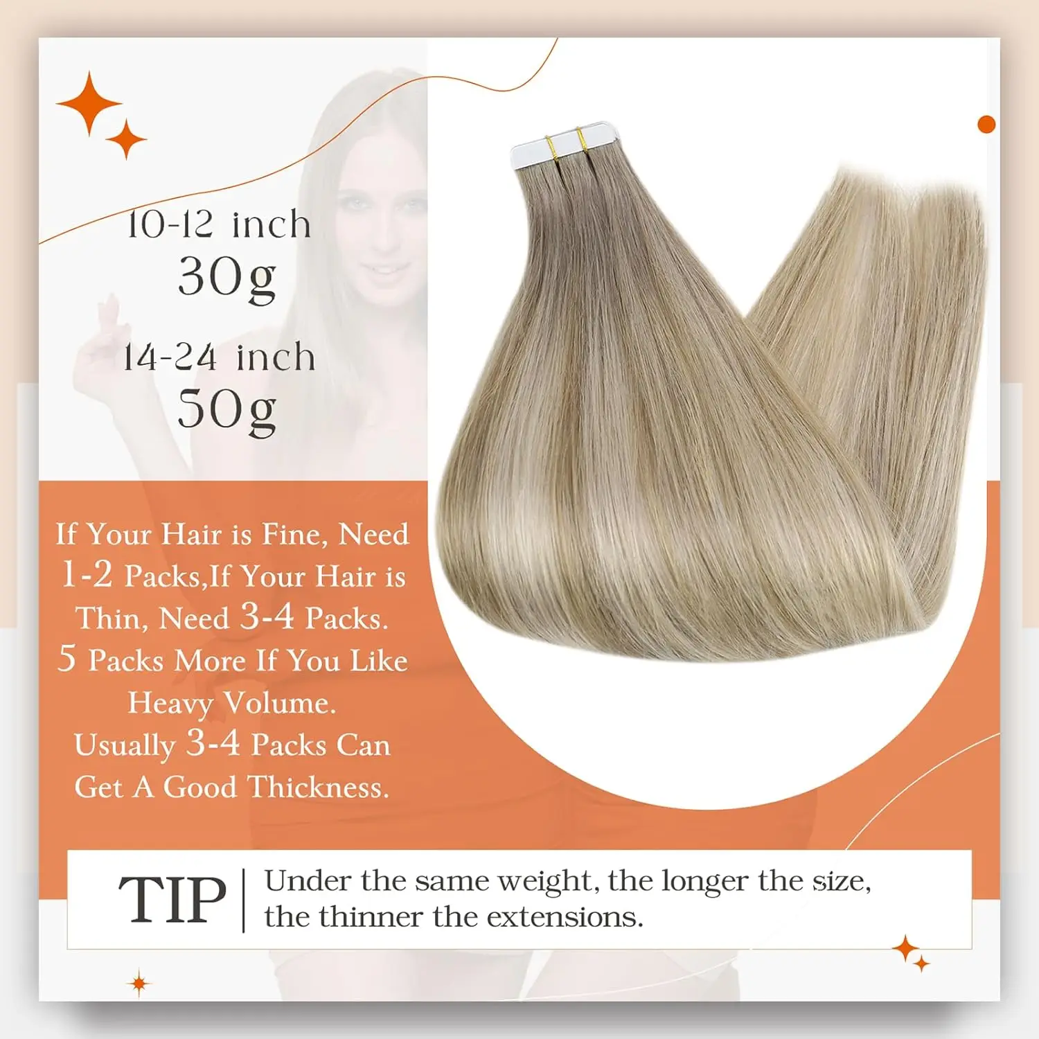 Full Shine Tape In Human Hair Extensions Balayage Blonde Color Omber 100% Human Hair Skin Weft Glue On Seamless  Remy  Hair thumbnail 3
