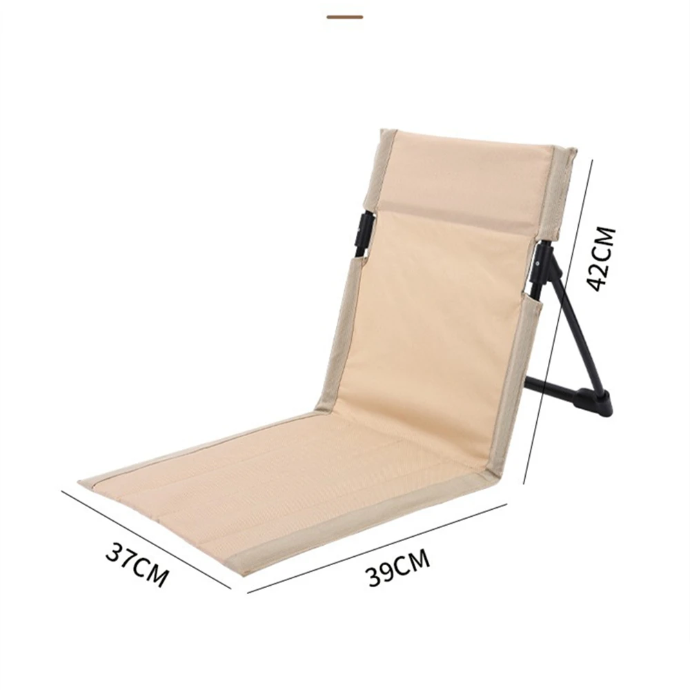 Outdoor Foldable Camping Chair Garden Park Single Lazy Reclining Chair Backrest Cushion Picnic Camping Folding Back Beach Chair thumbnail 2