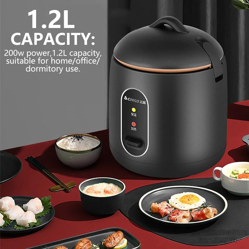 CHIGO 220V Electric Rice Cooker 1.2L Non-Stick Coating Liner Mini Dormitory Household 1-2 Person Multi Cooker Rice Cooking Pot thumbnail 2
