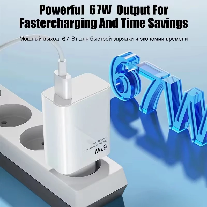 6A 67W Fast Wall Charger For Xiaomi 10 11 12 Lite 13 14 15 Redmi Note 11T 12T 13 Pro POCO Turbo Charge Type-C USB Charging Cable thumbnail 3