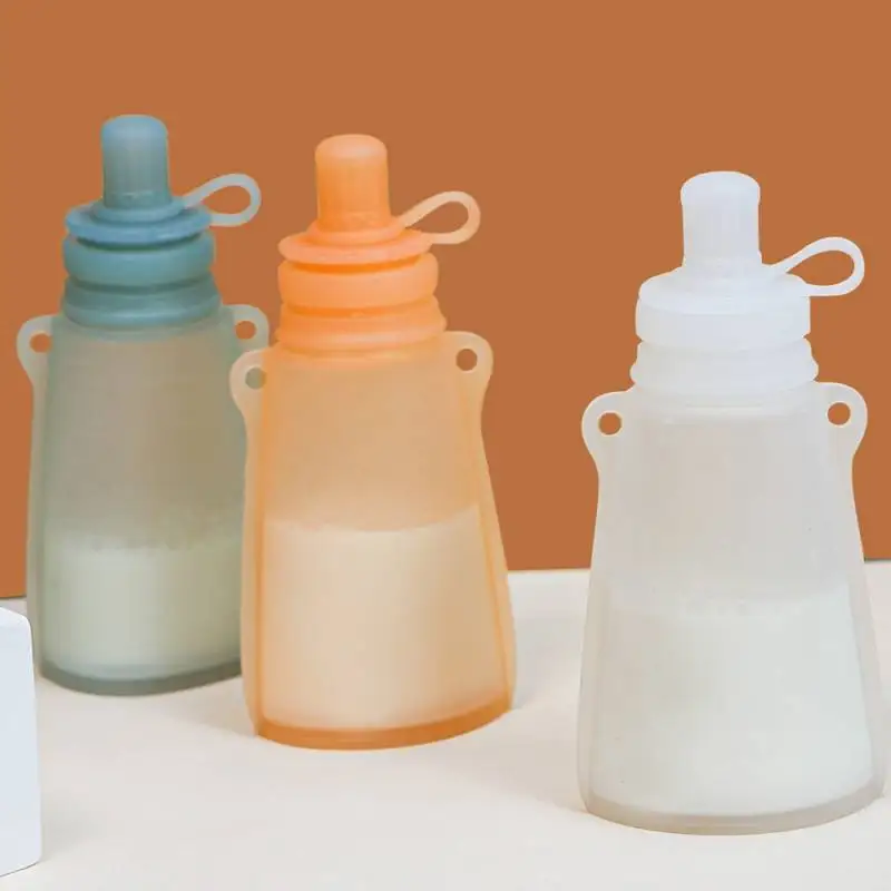 Portable milk storage bag for infants over 6 months food grade silica gel fruit puree bag feeding tableware complementary food