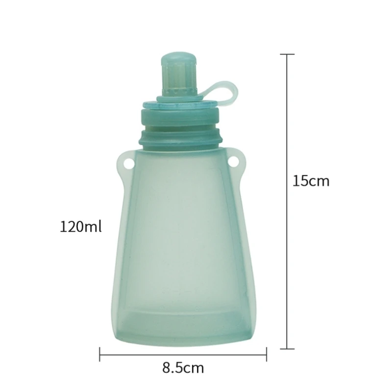 Portable milk storage bag for infants over 6 months food grade silica gel fruit puree bag feeding tableware complementary food thumbnail 5