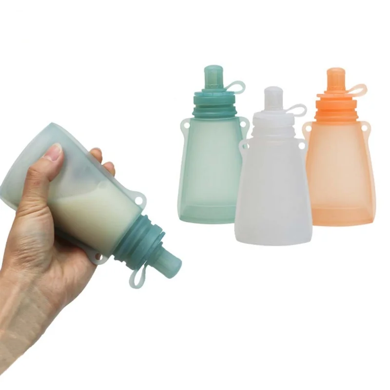 Portable milk storage bag for infants over 6 months food grade silica gel fruit puree bag feeding tableware complementary food thumbnail 2