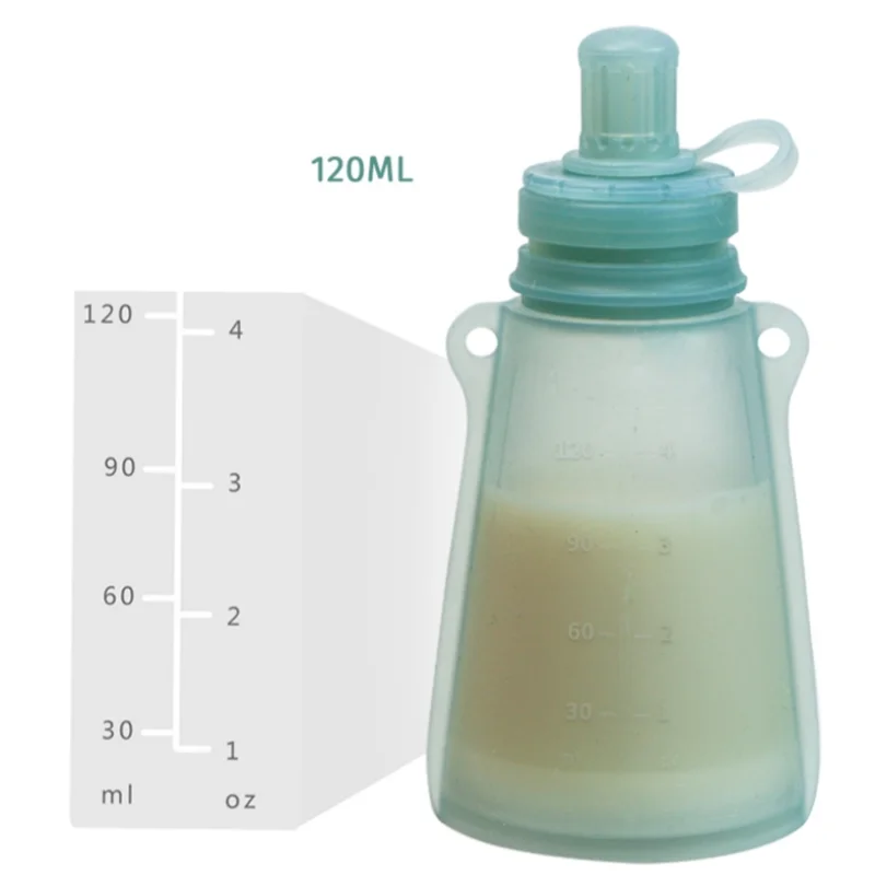 Portable milk storage bag for infants over 6 months food grade silica gel fruit puree bag feeding tableware complementary food thumbnail 6