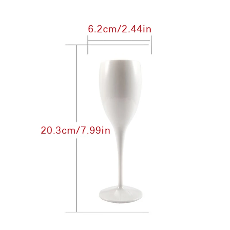 Champagne Flutes Glasse Plastic Wine Glasses Dishwasher-safe White Champagne Glass Restaurant Beer Whiskey Drinkware thumbnail 6